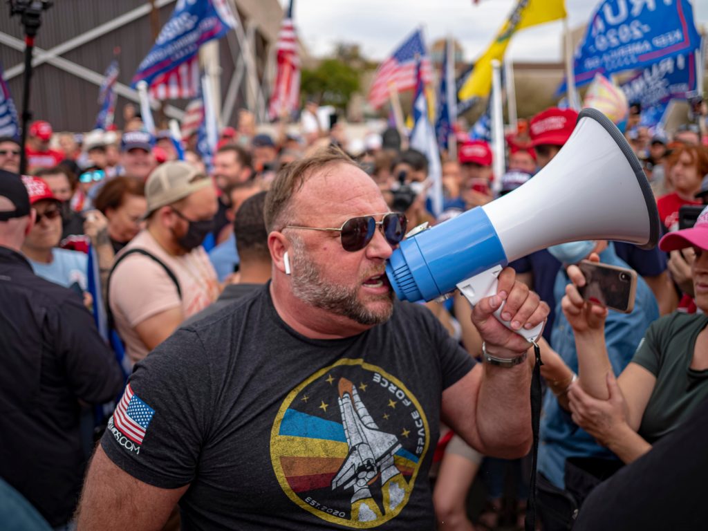 Far-right talk show host Alex Jones calls Trump a ‘dumb-a–,’ highlighting rift over vaccinations