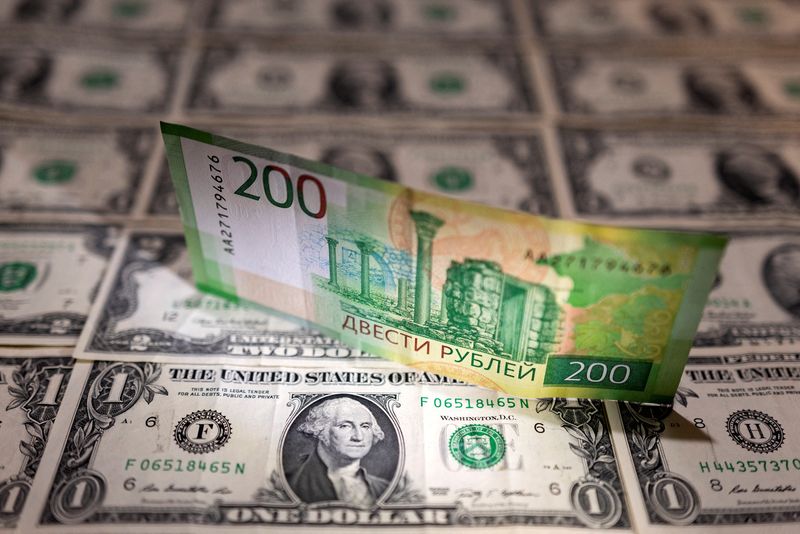 Russian rouble dips in Moscow, down near 25% over 4 weeks