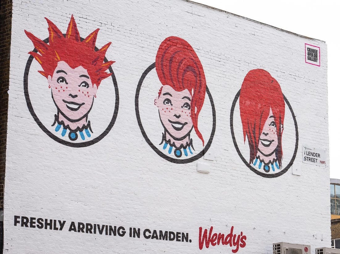 Wendy’s got a new ‘do: Fast-food chain debuts new ’emo’ logo at restaurant in hip London neighborhood, as it continues UK expansion