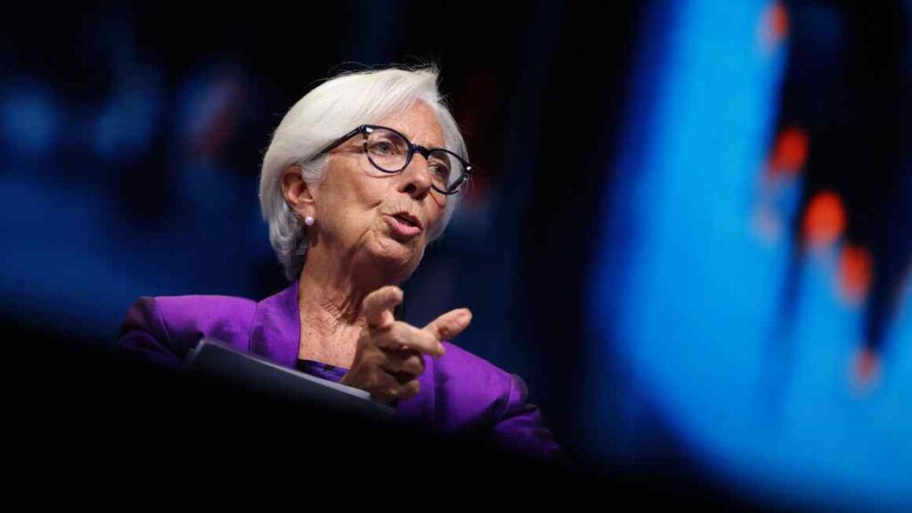 ECB keeps rate on hold but lowers inflation forecast