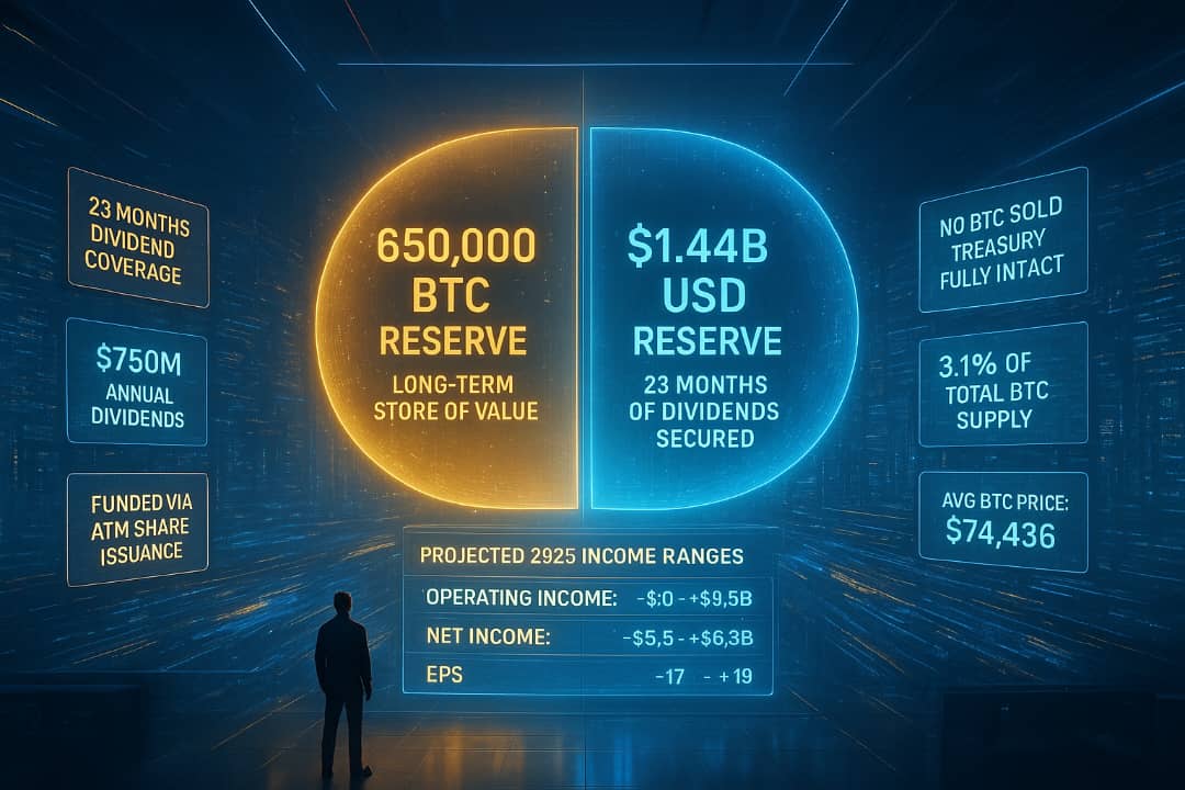Strategy Inc Sets $1.44B USD Reserve as Saylor Expands Long-Term Financial Shield